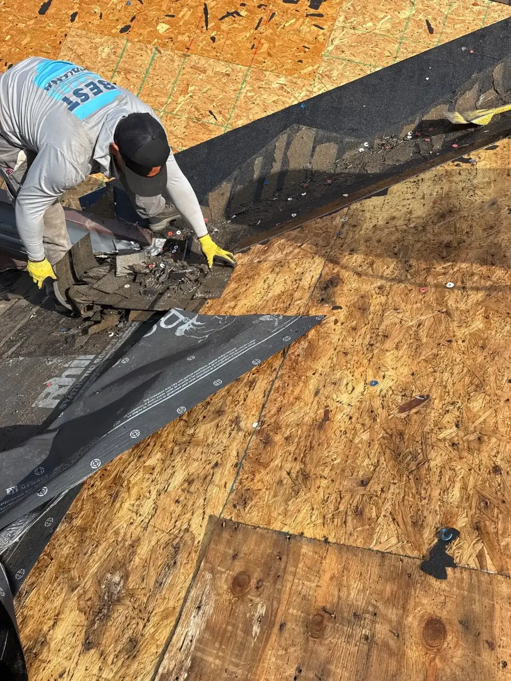 Tarping and dry-in on a Sharpsville commercial roof